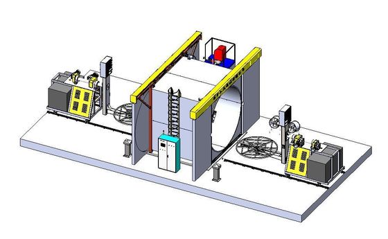 Mesin Pembuat Tangki Air Rotomoulding Shuttle Type 2 Arm L 4000 Oven