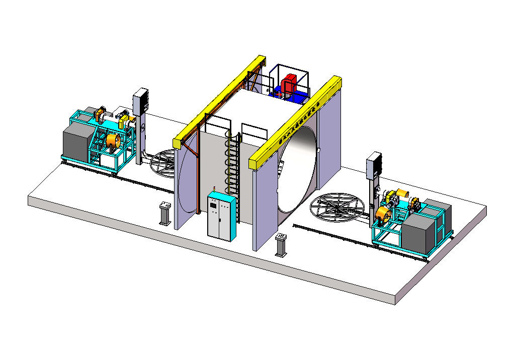 Mesin Pembuat Tangki Air Oven Rotomoulding 4M Tipe Shuttle 2 L Arm